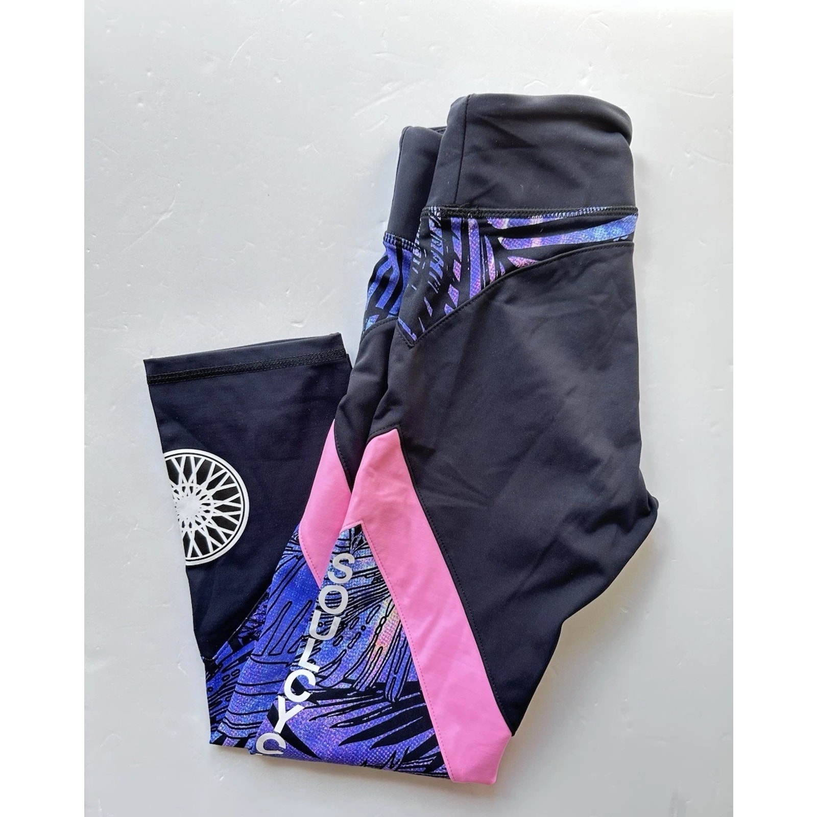 Soulcycle Performance Wrap Around Print Capri Leggings Size Xs
